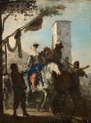 Johann Heinrich Schonfeldt Halt vor dem Gasthaus France oil painting artist